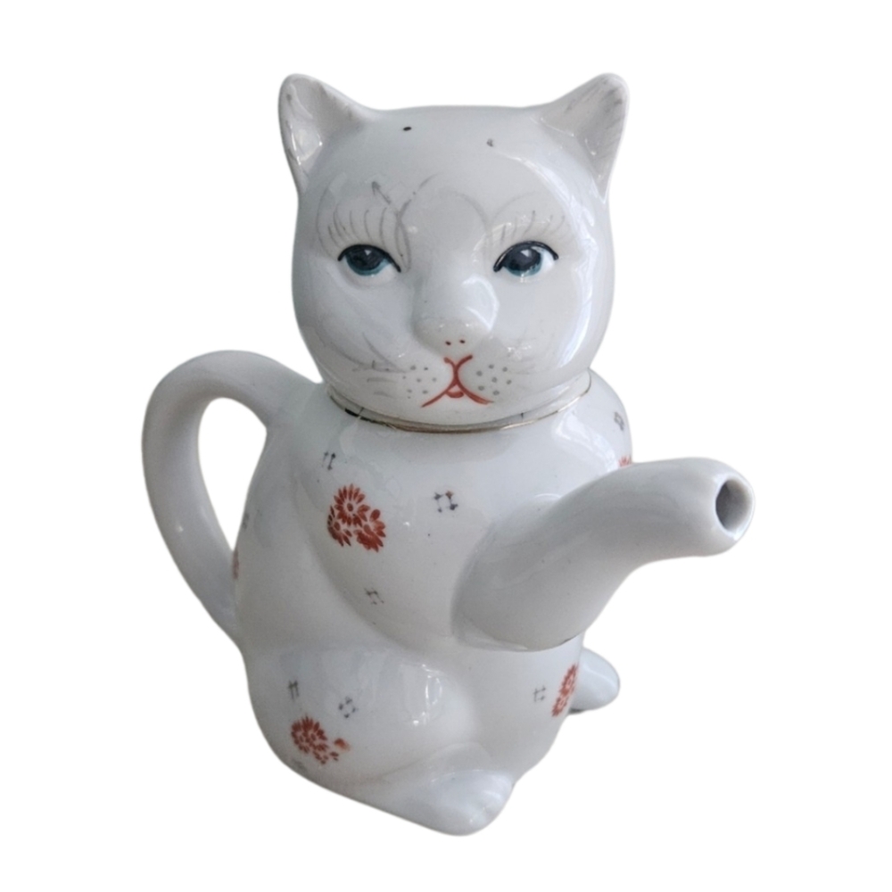 Vintage Collectible Miniature Cat Porcelain Tea Pot